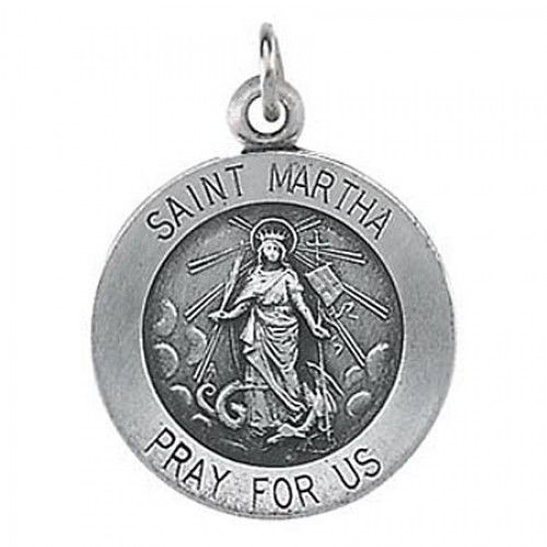 14k Yellow Gold St. Martha Religious Pendant Patron Saint of Dietarians