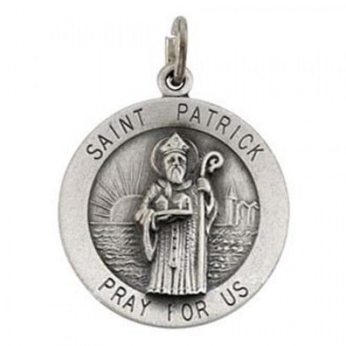 Sterling Silver Polished St. Patrick Religious Pendant Patron Saint of Ireland