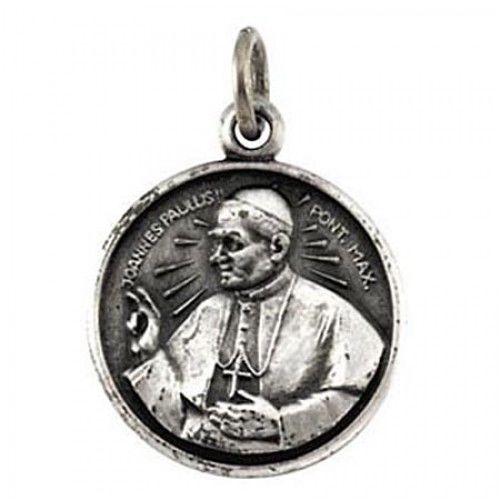 Sterling Silver Saint-Maker Pope John Paul Saint Pendant