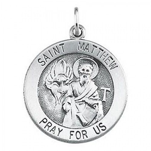 14k Yellow Gold Saint of Accountants St. Matthew Religious Pendant
