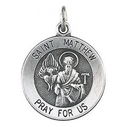 Sterling Silver Saint of Bookkeepers St. Matthew Saint Medal