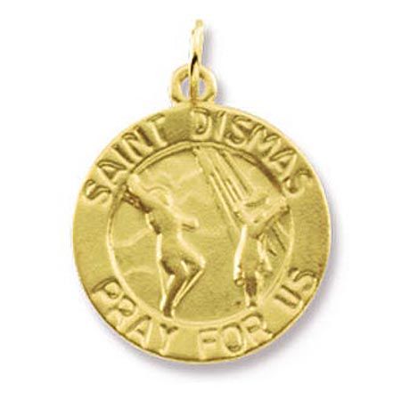 14k Yellow Gold St. Dismas Religious Pendant the Good Thief