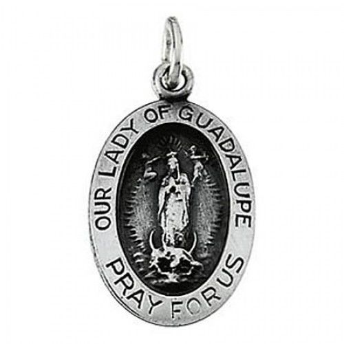Sterling Silver Nuestra Senora De Guadalupe Religious Medal Lady of Guadalupe