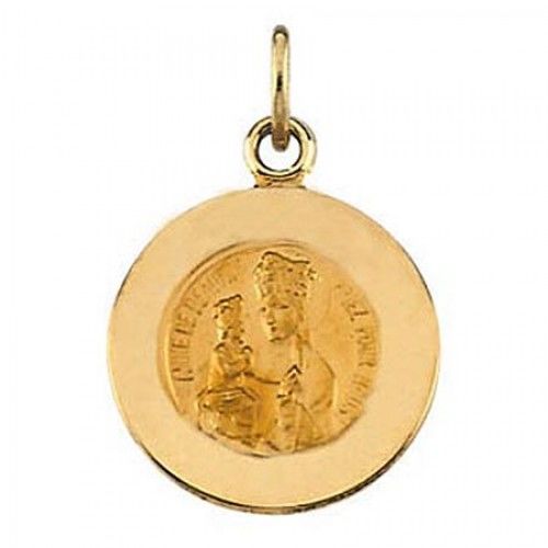 14k Yellow Gold St. Anne De Beaupre Saint Pendant Patron Saint of Cabin Makers