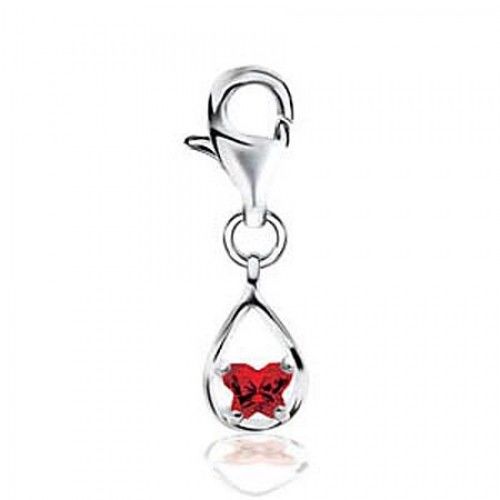 Cubic Zirconia Butterfly Charm in Sterling Silver - Glossy Polish - Gorgeous
