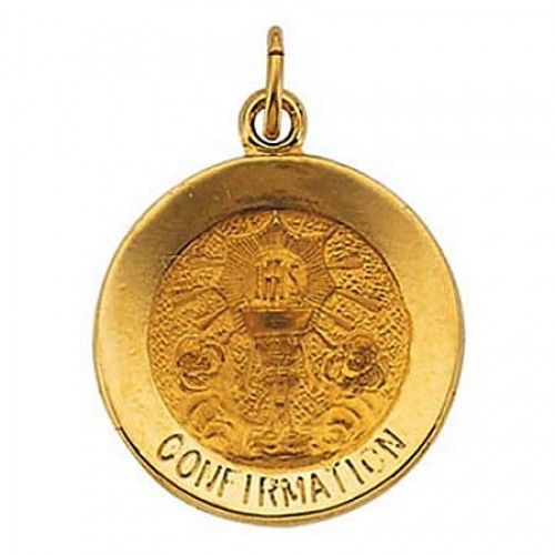 Unisex 14k Yellow Gold Confirmation Chalice Religious Pendant - 15mm