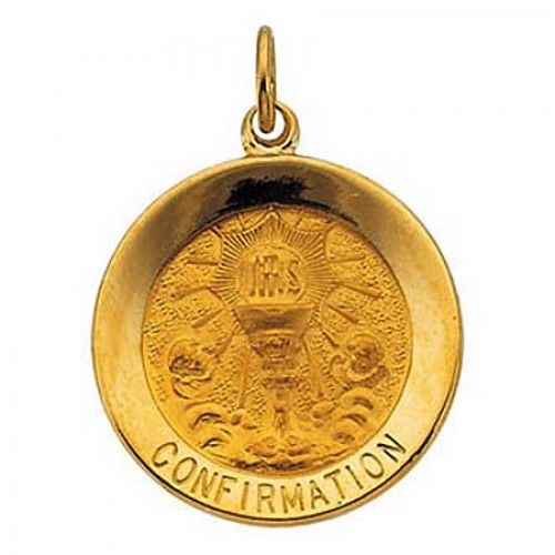 Unisex 14k Yellow Gold Confirmation Goblet Religious Pendant - 18mm