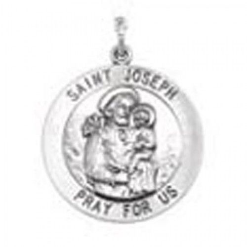 Unisex Sterling Silver St. Joseph Patron Saint of China Religious Pendant - 25mm