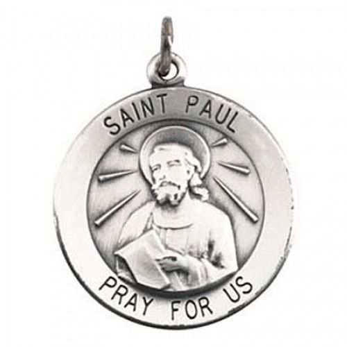 Unisex Sterling Silver St. Paul the Apostle Religious Pendant - 18.5mm