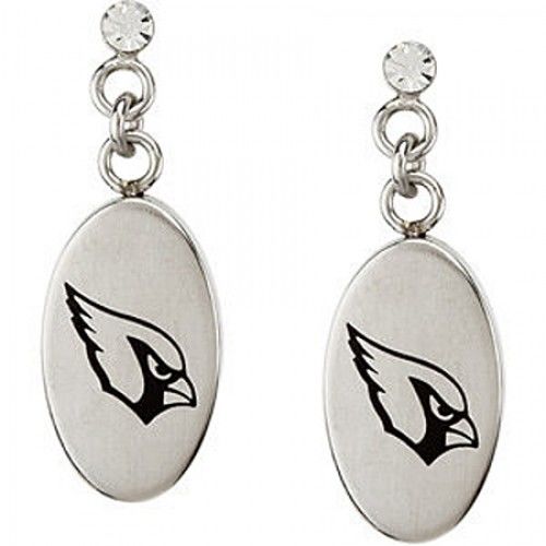 Cubic Zirconia Arizona Cardinals Earrings in Stainless Steel - Post with Backs