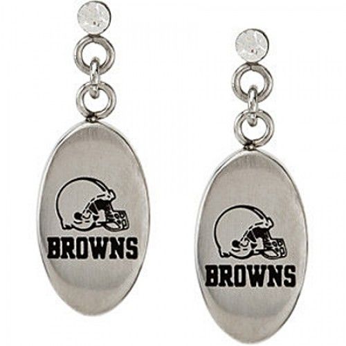 Cubic Zirconia Cleveland Browns Earrings in Stainless Steel - Post W/ Back