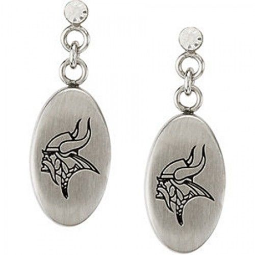 Cubic Zirconia Minnesota Vikings Earrings in Stainless Steel - Post W/ Back