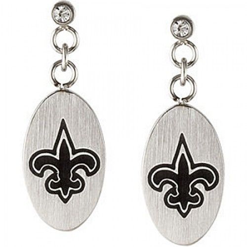 Cubic Zirconia New Orleans Saints Earrings in Stainless Steel - Butterfly Backs