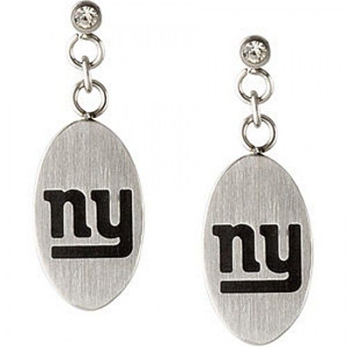 Cubic Zirconia Ny Giants Earrings in Stainless Steel - Post with Backs