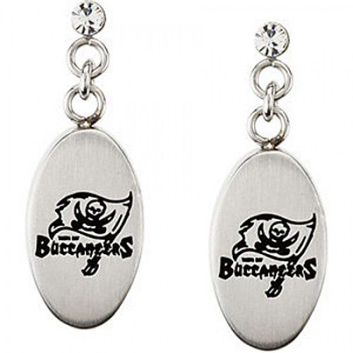 Cubic Zirconia Tampa Bay Buccaneers Earrings in Stainless Steel - Butterfly Back