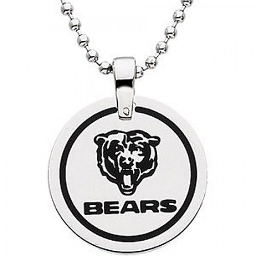 Chicago Bears Pendant Necklace in Stainless Steel - Fancy - Brilliant
