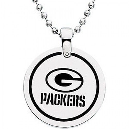 Green Bay Packers Pendant Necklace in Stainless Steel - Fancy - Cute