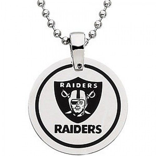 Oakland Raiders Pendant Necklace in Stainless Steel - Fancy - Grand