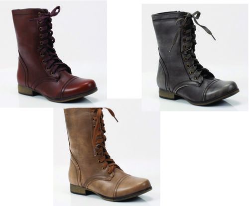 Lace Up Boots-Gray/Tan/Taupe Case Pack 12