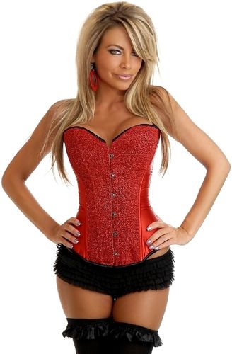 Red Sequin Burlesque Corset XL