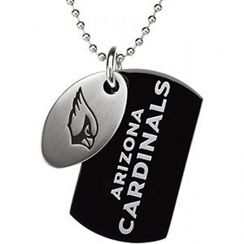 Arizona Cardinals Dog Tag Pendant Necklace in Stainless Steel - Fancy