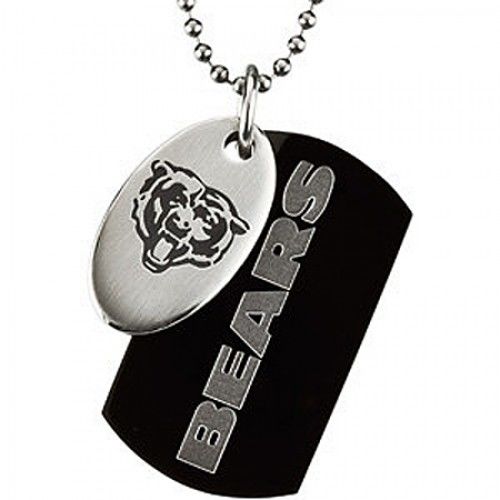 Chicago Bears Dog Tag Pendant Necklace in Stainless Steel - Fancy - Wonderful