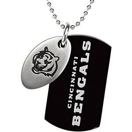 Stainless Steel Nfl Officially Licensed Cincinnati Bengals Dog Tag W/ Chain