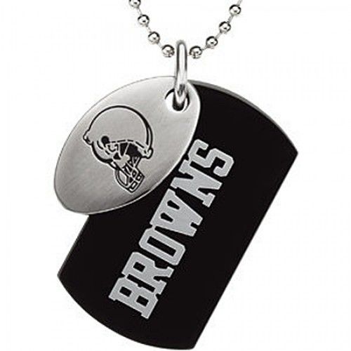 Cleveland Browns Dog Tag Pendant Necklace in Stainless Steel - Fancy