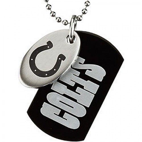 Indianapolis Colts Dog Tag Pendant Necklace in Stainless Steel - Fancy