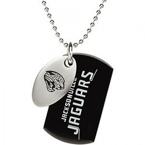 Jacksonville Jaguars Dog Tag Pendant Necklace in Stainless Steel - Fancy