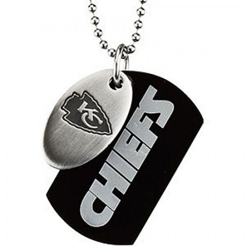 Kansas City Chiefs Dog Tag Pendant Necklace in Stainless Steel - Fancy