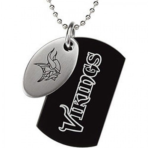Minnesota Vikings Dog Tag Pendant Necklace in Stainless Steel - Fancy - Adorable