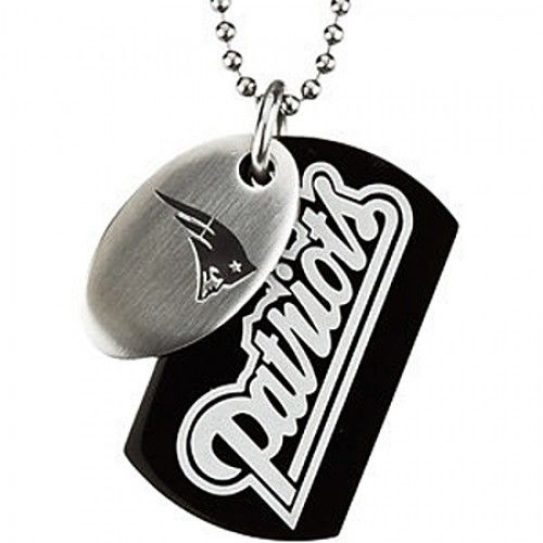 New England Patriots Dog Tag Pendant Necklace in Stainless Steel - Fancy