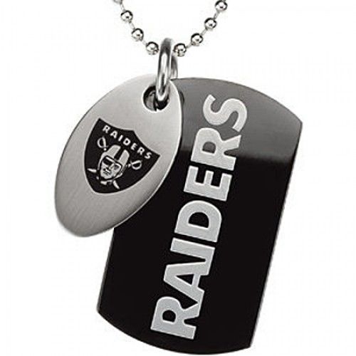 Oakland Raiders Dog Tag Pendant Necklace in Stainless Steel - Fancy - Great