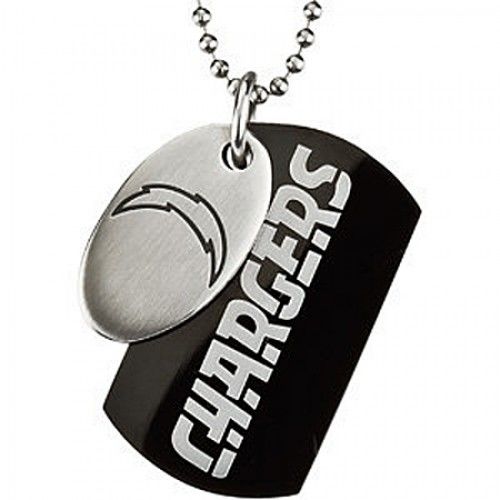 San Diego Chargers Dog Tag Pendant Necklace in Stainless Steel - Fancy - Stylish
