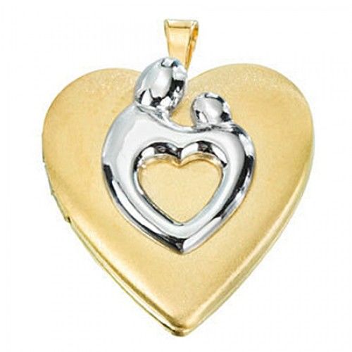 Gold Filling Two-Tone Wings Mother Child Locket