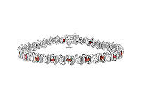 Ruby and Diamond Bracelet : 14K Yellow Gold - 3.00 CT TGW