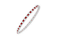 Ruby and Diamond Eternity Bangle : 14K White Gold - 2.00 CT TGW