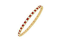 Ruby and Diamond Eternity Bangle : 14K Yellow Gold - 2.00 CT TGW