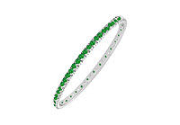 Emerald Eternity Bangle : 14K White Gold - 2.00 CT TGW