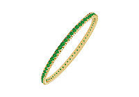 Emerald Eternity Bangle : 14K Yellow Gold - 2.00 CT TGW