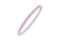 Pink Sapphire Eternity Bangle : 14K White Gold - 2.00 CT TGW