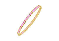Pink Sapphire Eternity Bangle : 14K Yellow Gold - 2.00 CT TGW