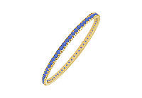 Sapphire Eternity Bangle : 14K Yellow Gold - 2.00 CT TGW
