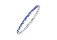 Sapphire Eternity Bangle : 14K White Gold - 2.00 CT TGW