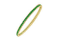 Emerald Eternity Bangle : 14K Yellow Gold - 3.00 CT TGW