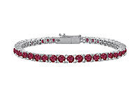 Ruby Tennis Bracelet : 14K White Gold - 1.00 CT TGW