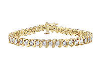 Diamond S Tennis Bracelet : 14K Yellow Gold - 2.00 CT Diamonds
