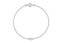 Bezel-set Diamond Bracelet : 14K White Gold - 0.15 CT Diamonds