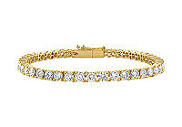 Diamond Tennis Bracelet : 14K Yellow Gold - 4.00 CT Diamonds